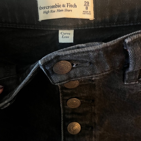 Black High-Waisted Denim Shorts - Picture 2 of 4